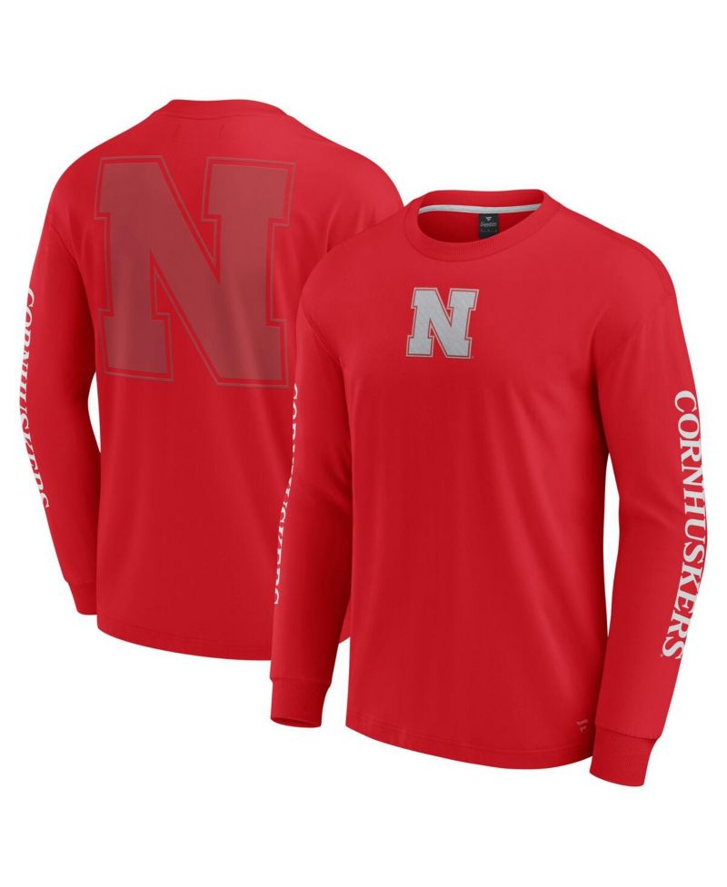 Men's Scarlet Nebraska Huskers Strive Long Sleeve T-Shirt