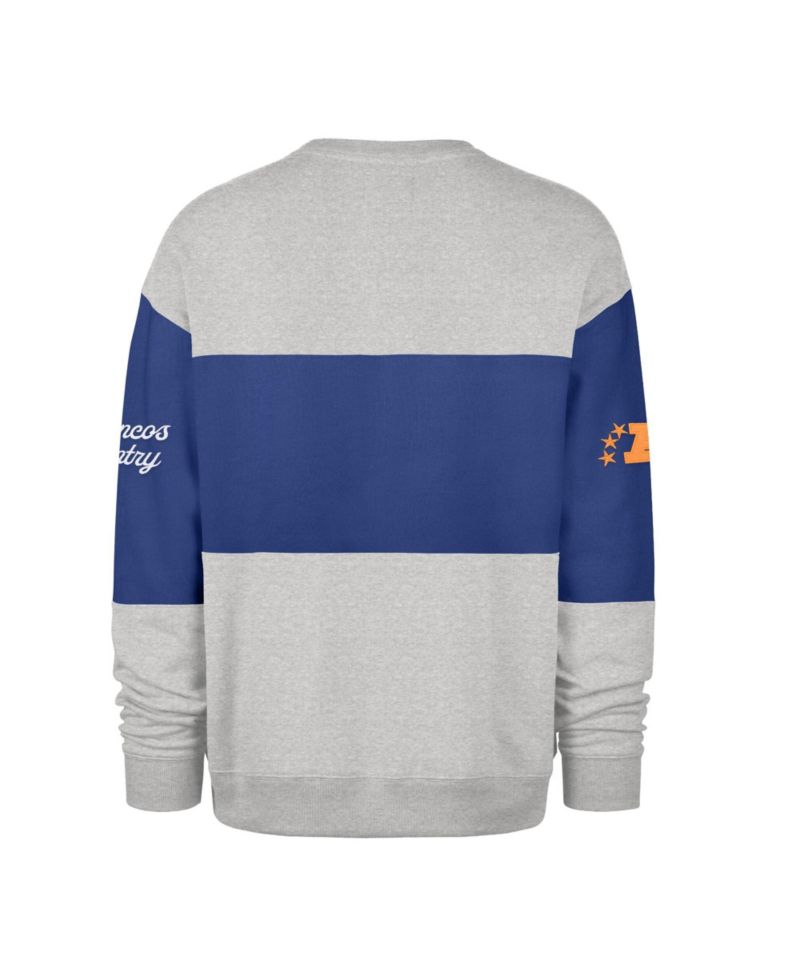Men's Denver Broncos Blockfield Maximalist Crewneck Design Embroidered Graphics Sweatshirt