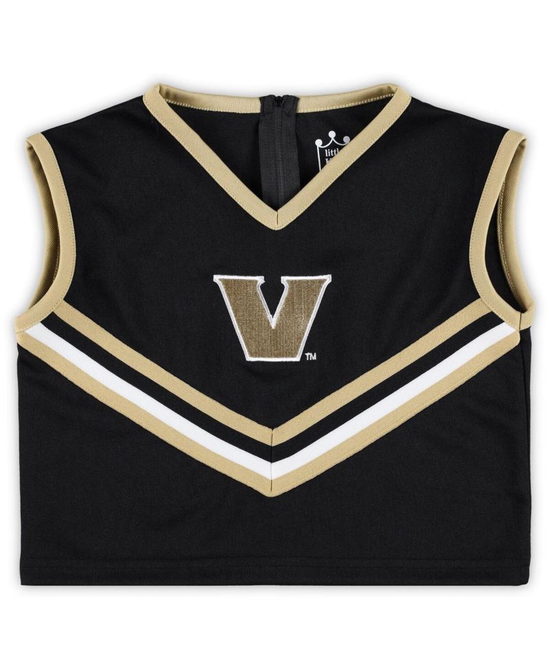 Big Girls 2-Piece Black Vanderbilt Commodores Cheer Set