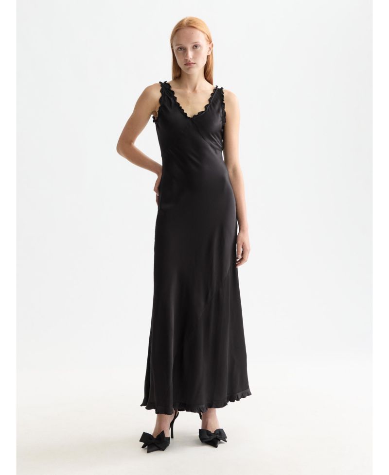 Women's Maxi Slip dress with ruffled edges