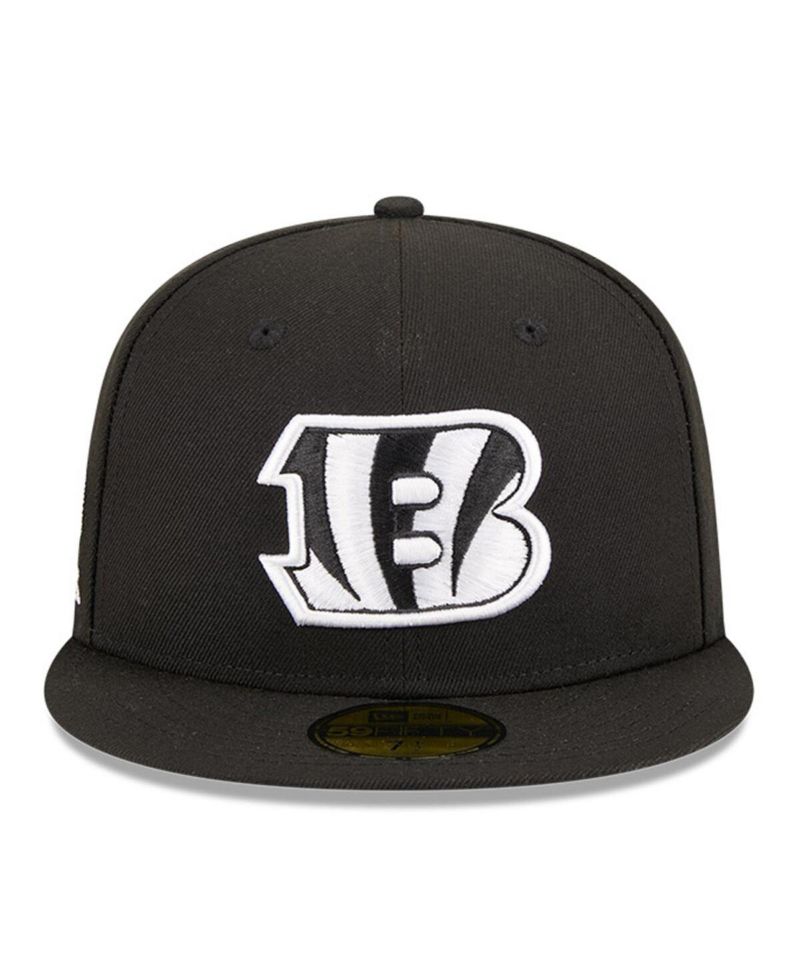 Men's Black Cincinnati Bengals Main Patch 59FIFTY Fitted Hat
