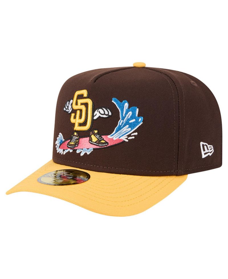 Men's Dark Brown/Yellow San Diego Padres Cartoon A-Frame 59FIFTY Fitted Hat