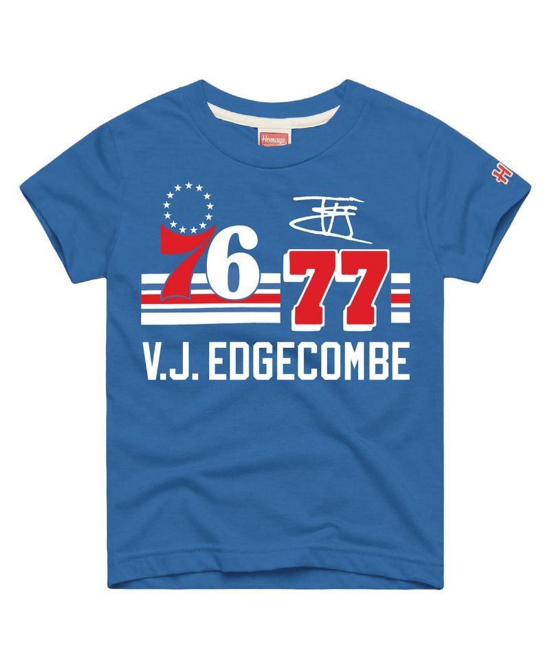 Big Boys and Girls VJ Edgecombe Royal Philadelphia 76ers Remix Signature Name & Number Tri-Blend T-Shirt