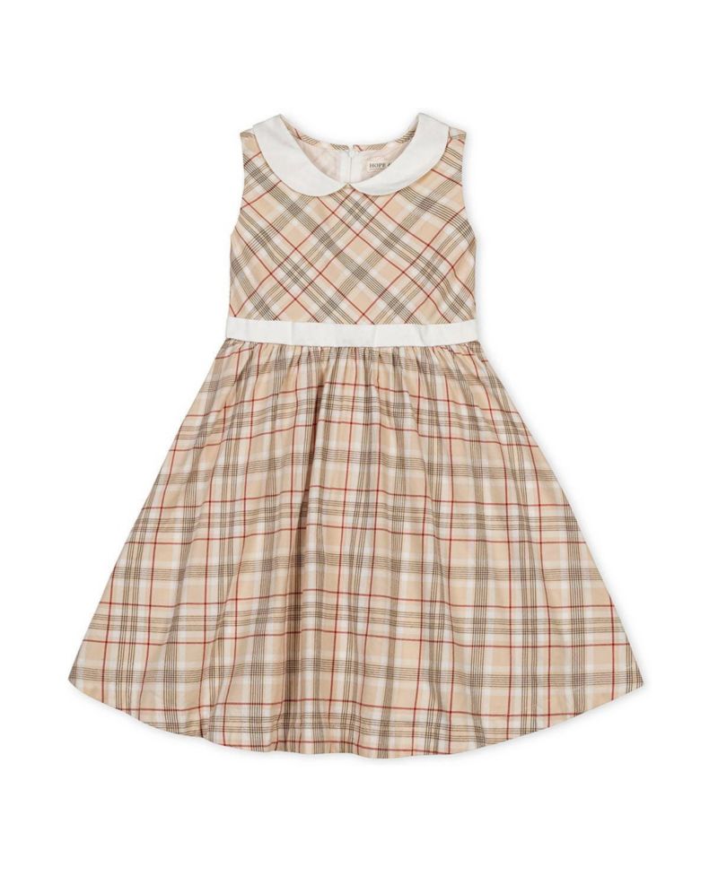 Big Girls Hope and Henry Organic Sleeveless Party Dress with Peter Pan Collar