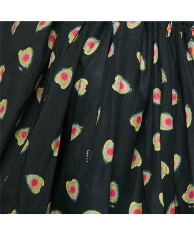 Women's Hearts Print Cotton One Shoulder Coeur Top