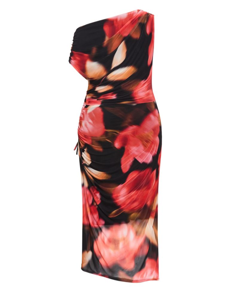 Women's Vivid Mesh Swirl Print Maxi Dress