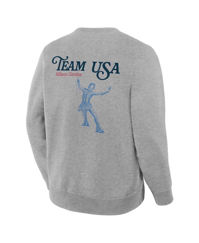 Men's Heather Gray Team USA Milano Cortina 2026 Winter Olympics Figure Skating Sweatshirt