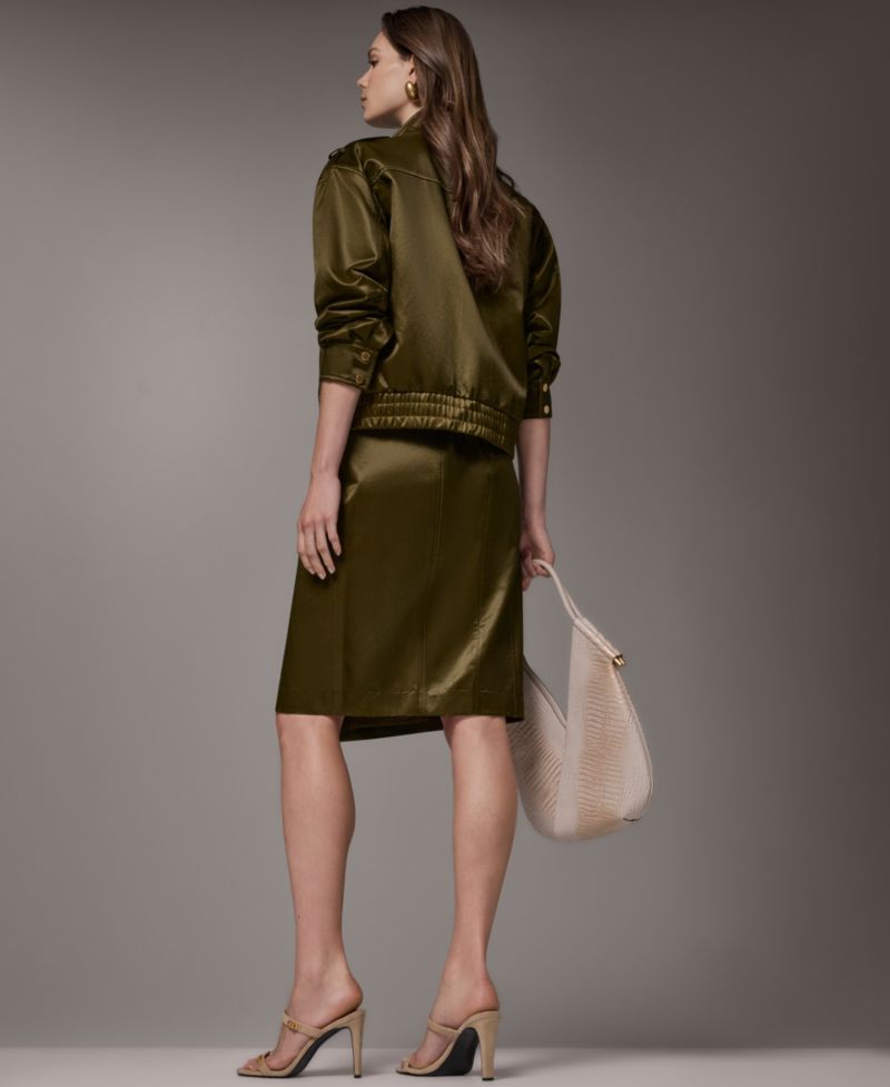 Women's Glazed Cotton Zip-Front Jacket