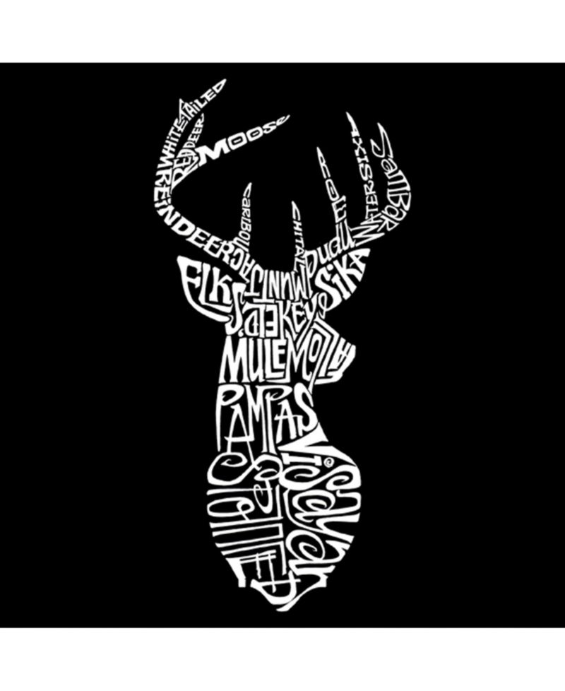 Men's Word Art Hoodie - Types of Deer