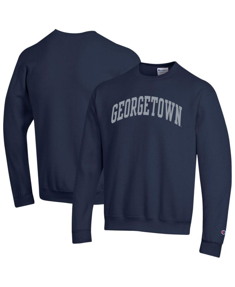 Men's Navy Georgetown Hoyas Basic Arch Fleece Pullover Sweatshirt