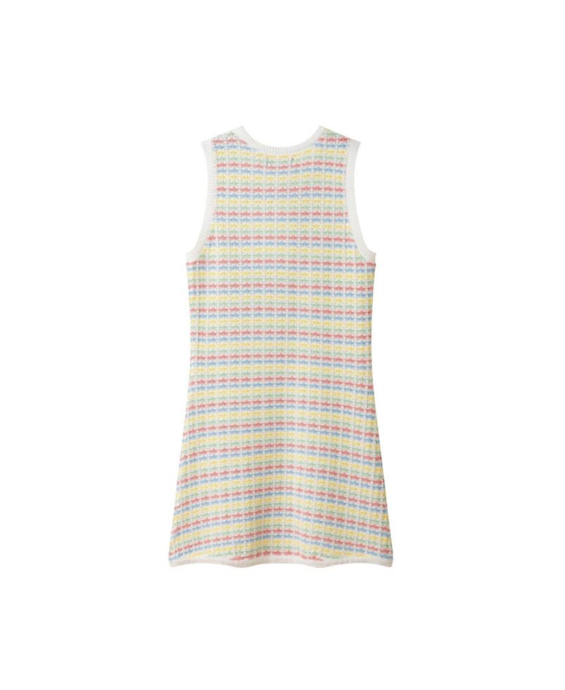 Andy and Evan Girls White Crochet Tank Dress