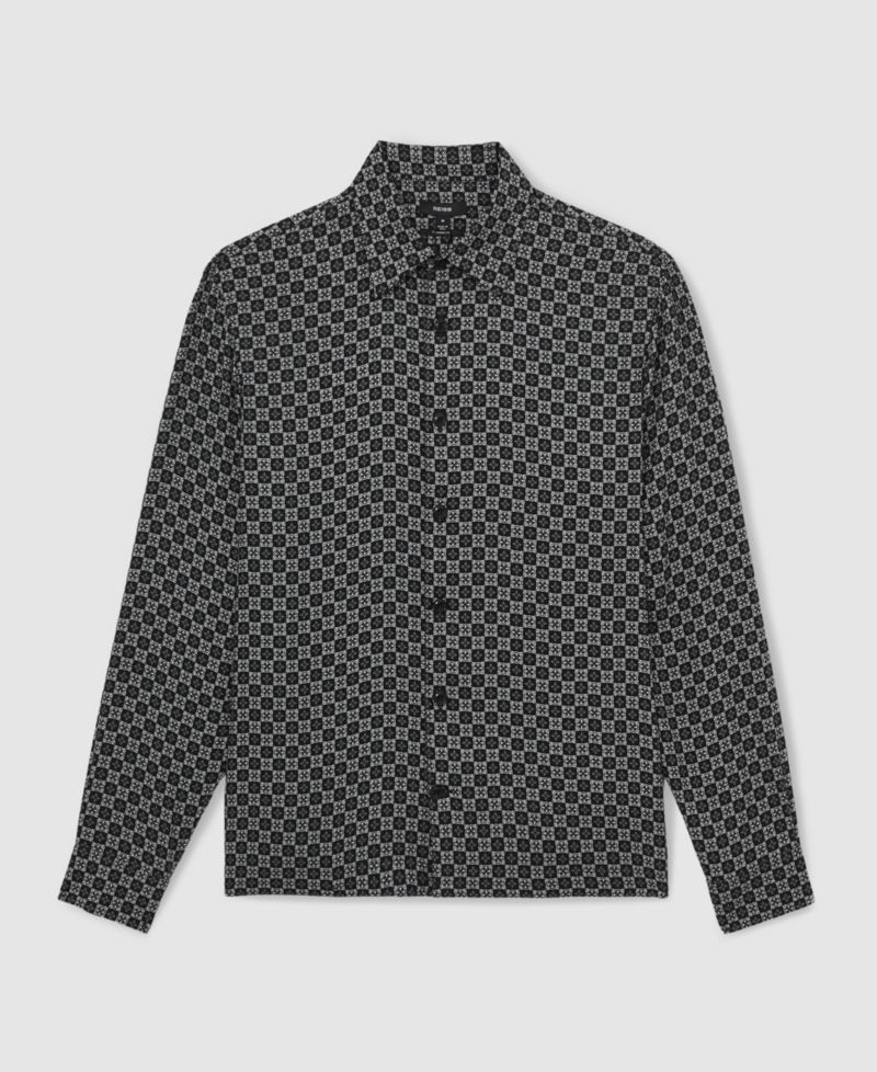 Men's Nix Medallion-Print Long-Sleeve Shirt