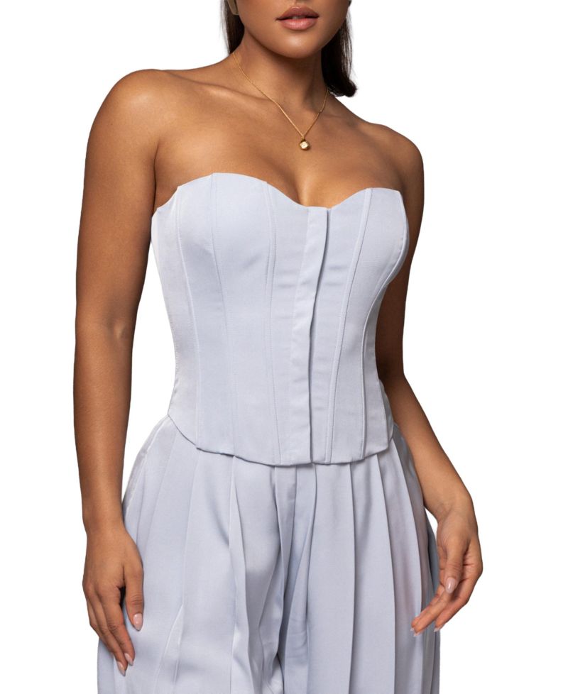 Women's Viv Satin Sweetheart-Neckline Sleeveless Bustier Top