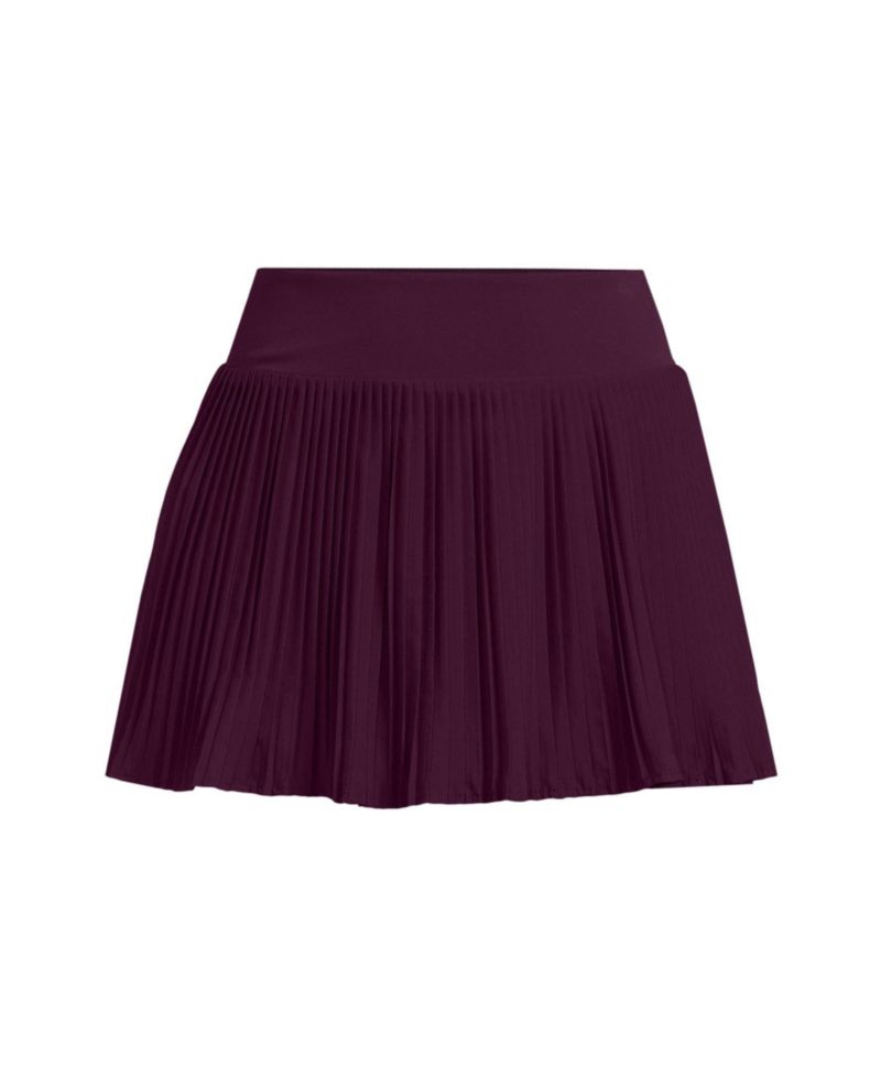 Women's High Waisted Pleated Woven Swim Skirt