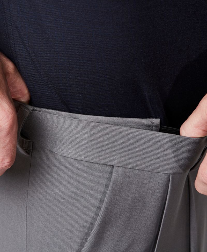Men's Premium Comfort Stretch Classic-Fit Solid Pleated Dress Pants