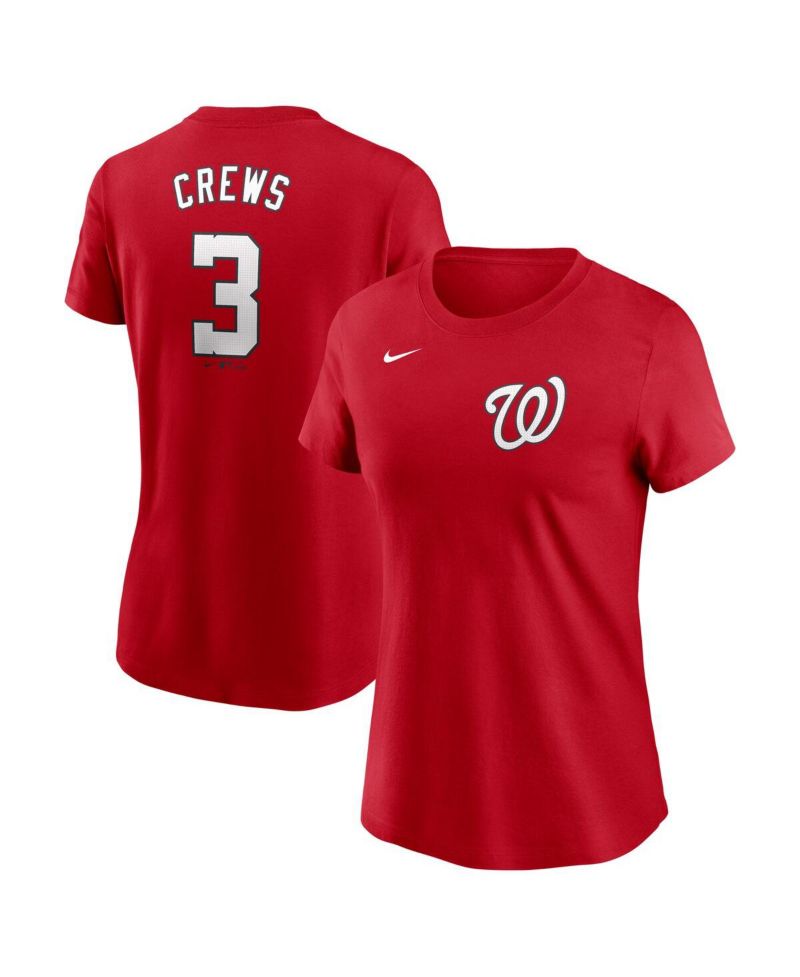 Women's Dylan Crews Red Washington Nationals Fuse Name & Number T-Shirt