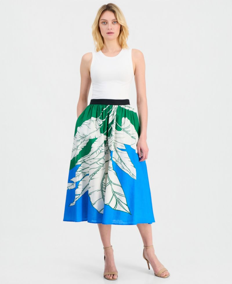 Women's Full Pull-On Elastic Midi Skirt