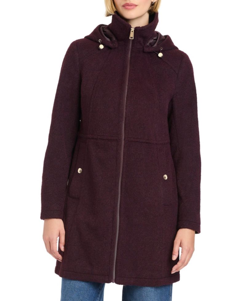 Women's Zip Front Walker Coat With Detachable Hood