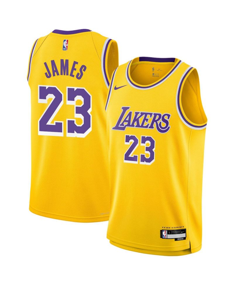 Big Boys LeBron James Gold Los Angeles Lakers Swingman Jersey - Icon Edition