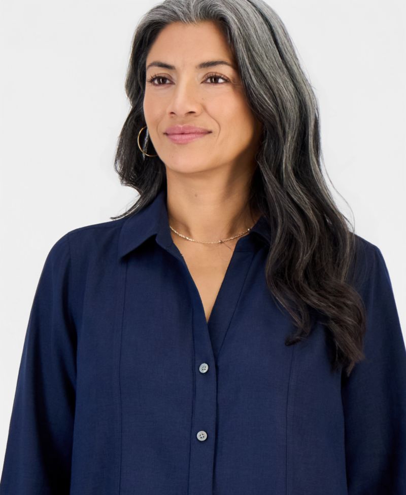 Petite Ruffled-Hem Shirtdress