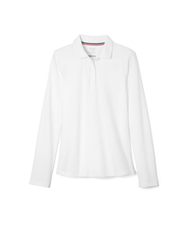 Big Girls Long Sleeve Stretch Pique Polo Shirt