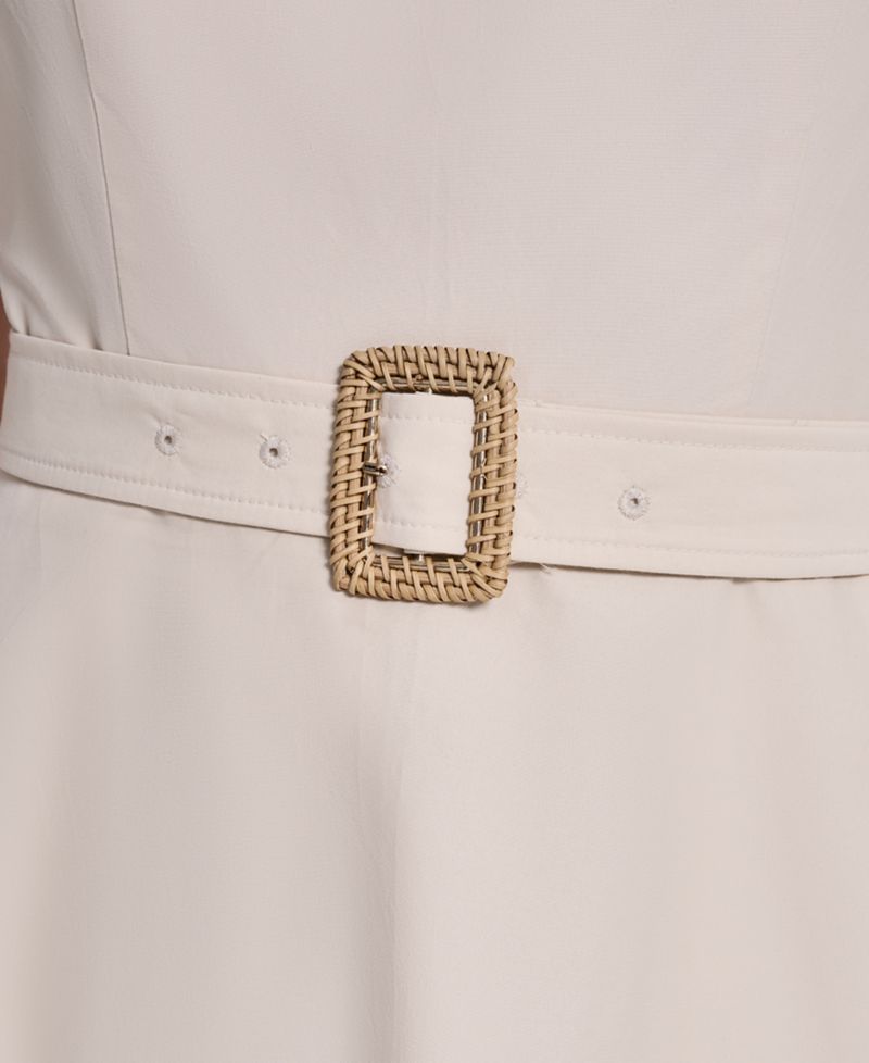 Petite Square Neck Fit & Flare Midi Dress