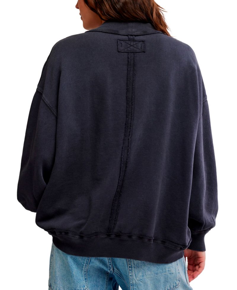 Women's Cotton Slouchy Mock-Neck Sweatshirt