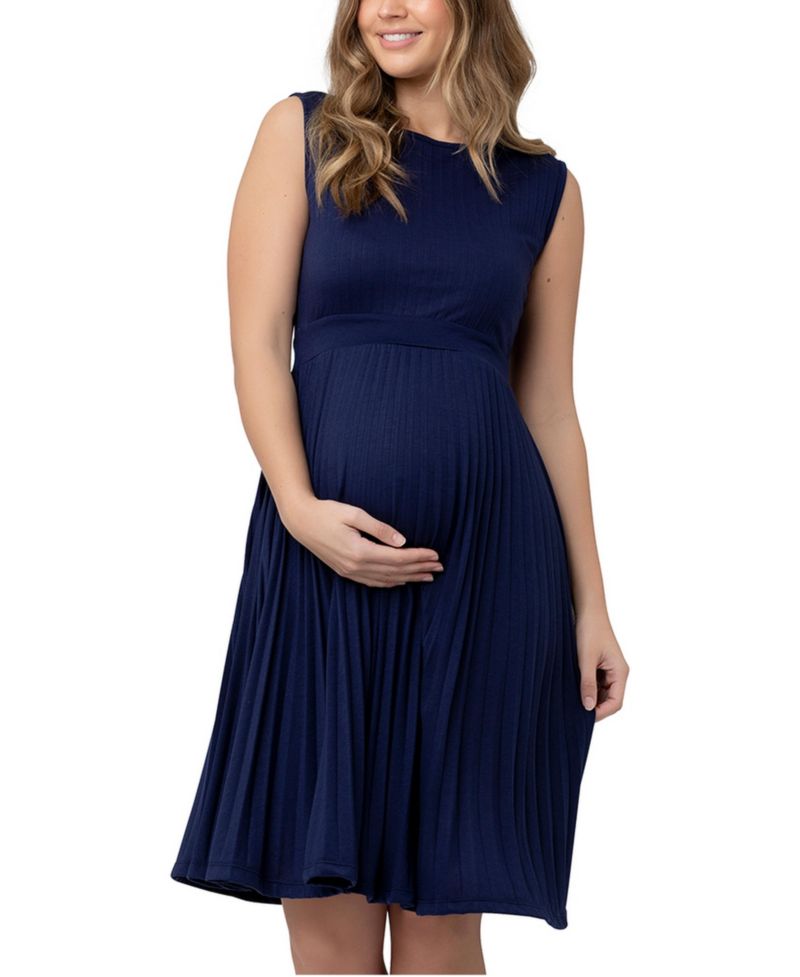 Women's Ripe Knife Pleat Sleeveless Dress Blueprint