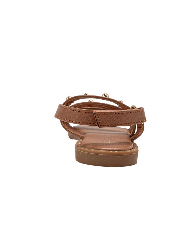 Little Girls fashion Sandals with Dome Stud Logo hw