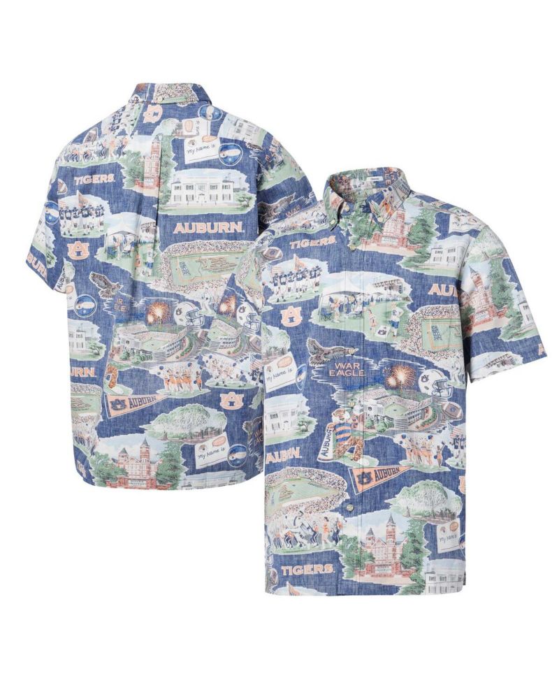 Men's Navy Auburn Tigers Scenic Button-Down Shirt