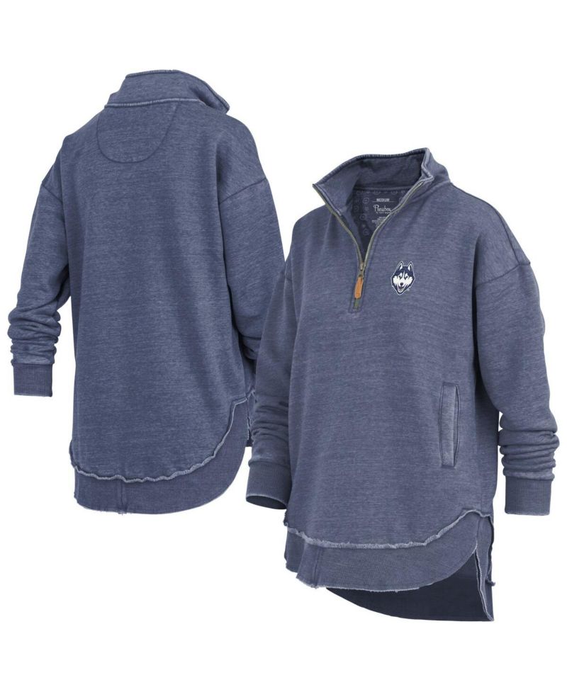 Women's Navy UConn Huskies Northfork Sojourn Poncho Quarter-Zip Sweatshirt