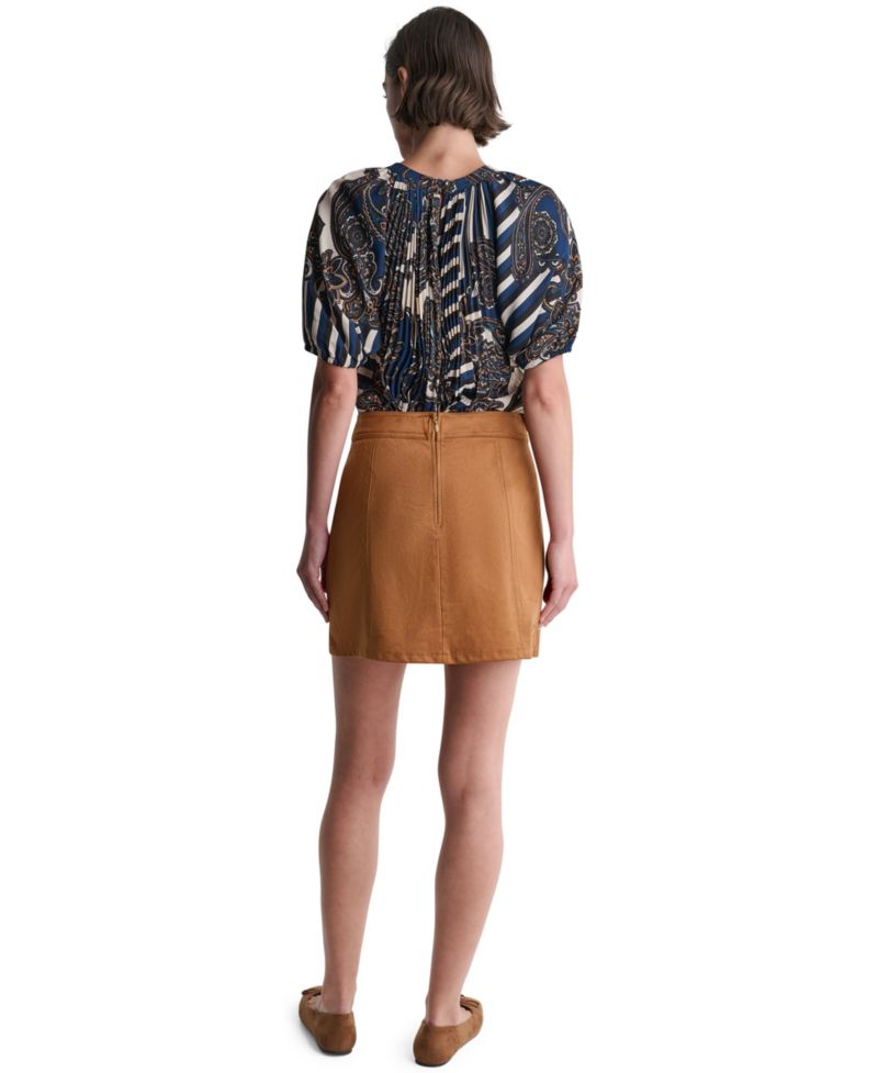 Women's A-Line Mini Patch-Pocket Skirt