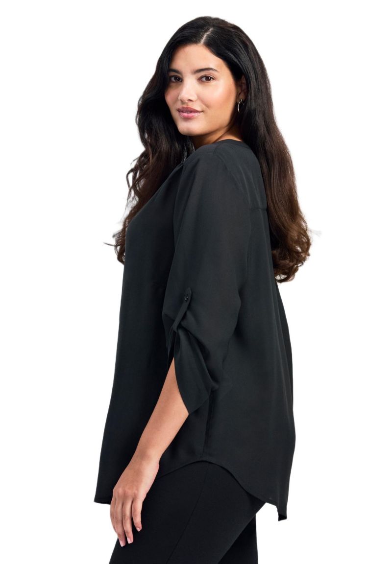 Women's Plus Size Madeline Tab Sleeve Blouse
