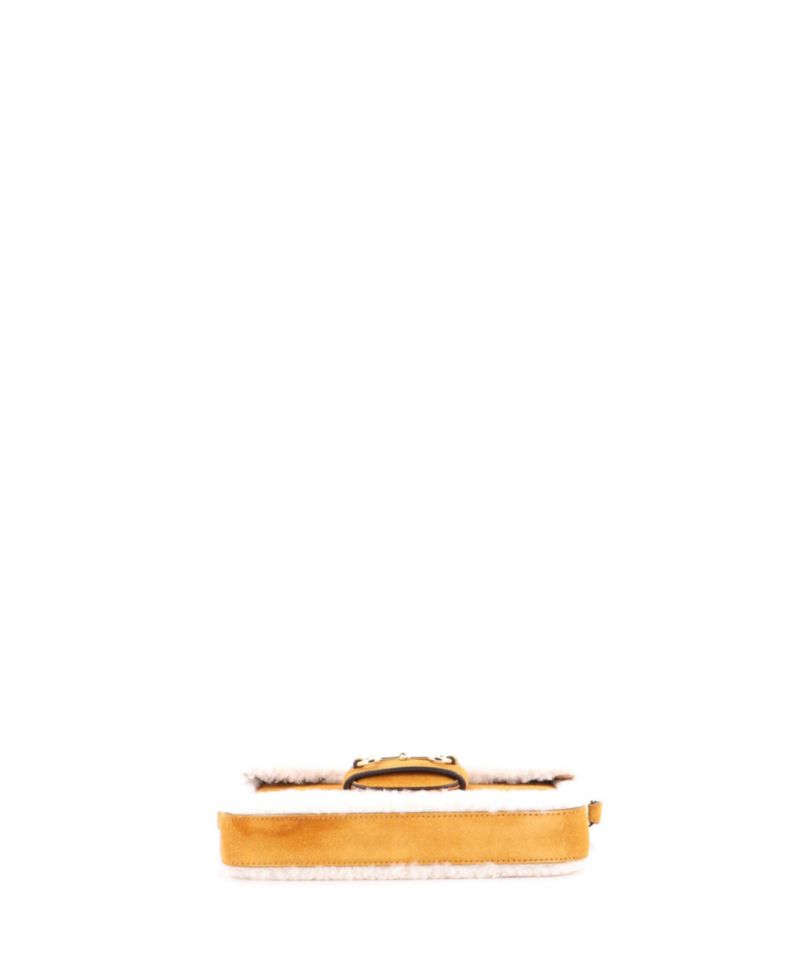 Mini Horsebit 1955 Shoulder Bag Suede with Shearling