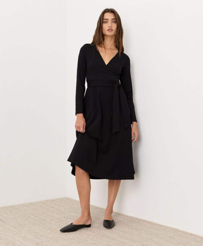 Women's Fit & Flare Wrap Dress Made With Organic Cotton