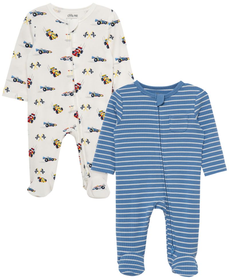 Baby Boys' Long-Sleeve Grand Prix Coverall, 2-Pack