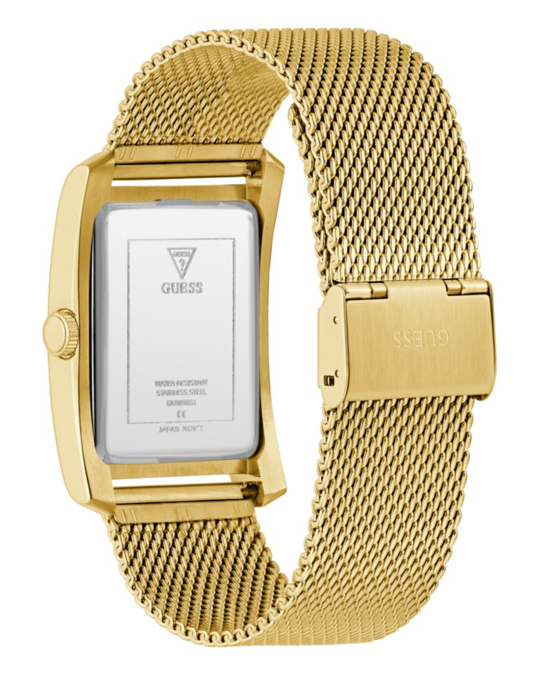 Men's Analog Gold-Tone Steel Mesh Watch, 34mm