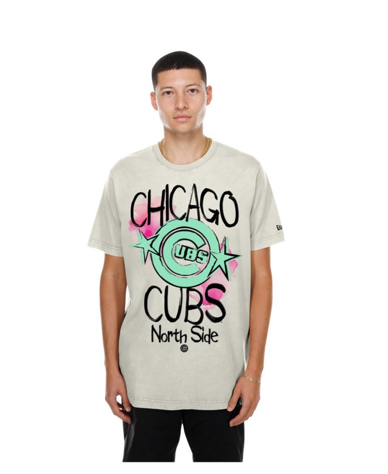 Men's Cream Chicago Cubs Lifestyle Punk Core T-Shirt
