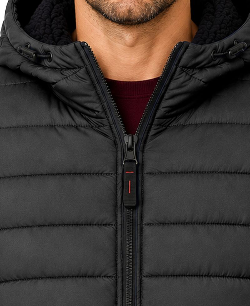 Men's Stretch Hooded Sherpa Lined Puffer Jacket