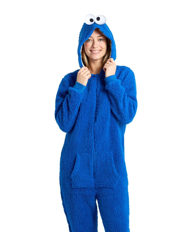 Men's Official Elmo Union Suit - Sesame Street Body Suit for Adults - Red