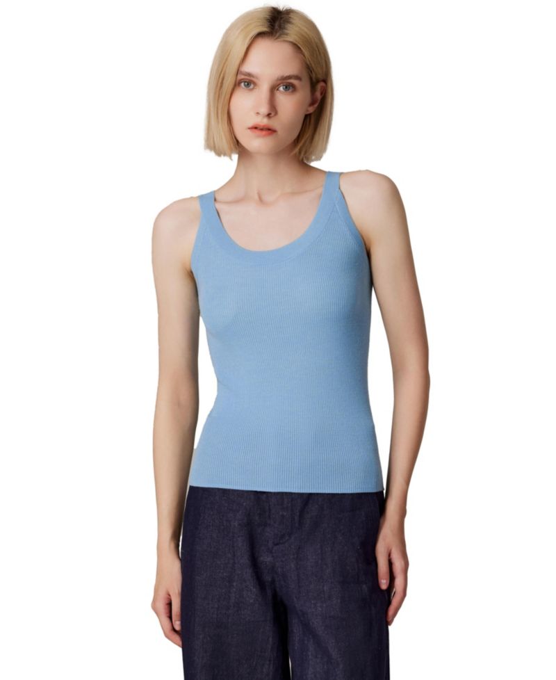 Women's Scoop Neck Tank Top | 75% Merino Wool 25% Silk Ultra-Soft Layering Essential | Natrual Moisture Wicking Sweater