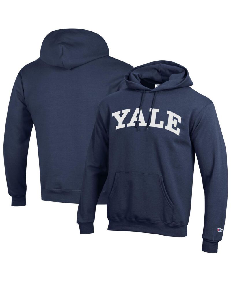 Men's Navy Yale Bulldogs Basic Arch Fleece Pullover Hoodie