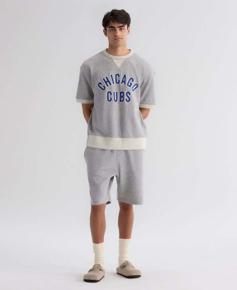 Men's Chicago Cubs Iconic Terry Short-Sleeve Sweatshirt