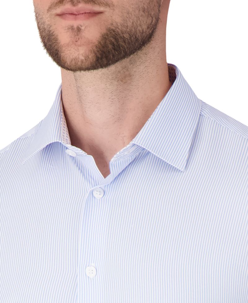 Men's Long Sleeve 4-Way Stripe Dress Shirt