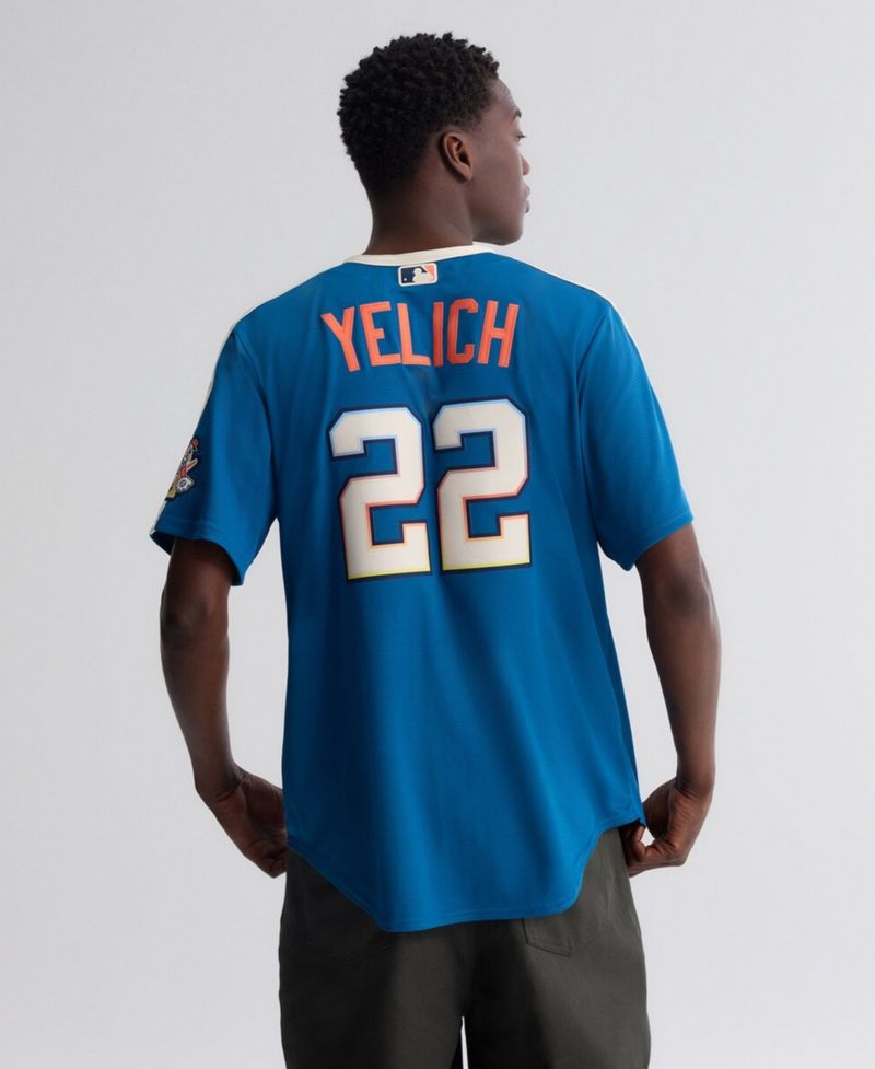 Men's Christian Yelich Mineral Blue Milwaukee Brewers 2026 City Connect Stadium Jersey