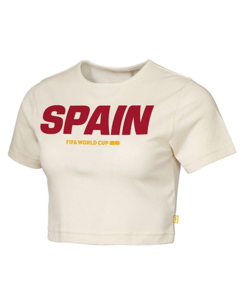 Women's Natural Spain FIFA World Cup 2026 Elote Squad Cropped T-Shirt