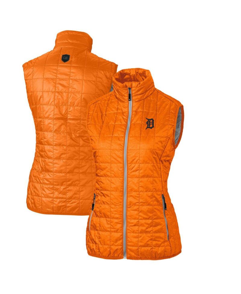 Women's Orange Detroit Tigers Rainier PrimaLoft Eco Full-Zip Puffer Vest