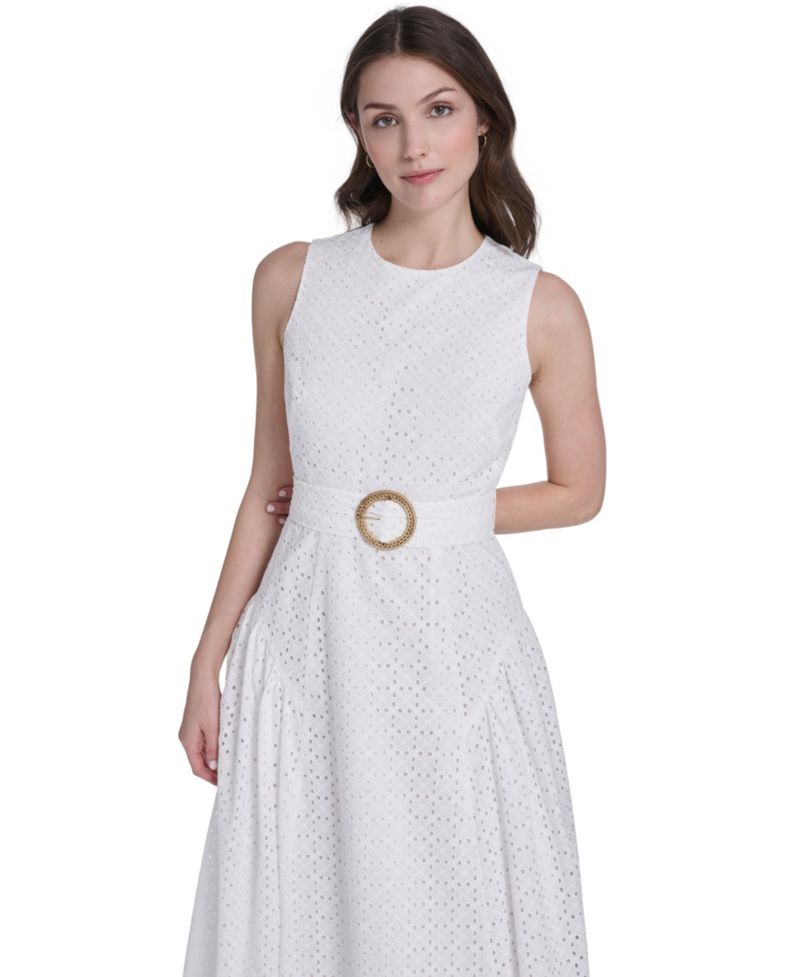 Women's Jewel Neck Midi Dress