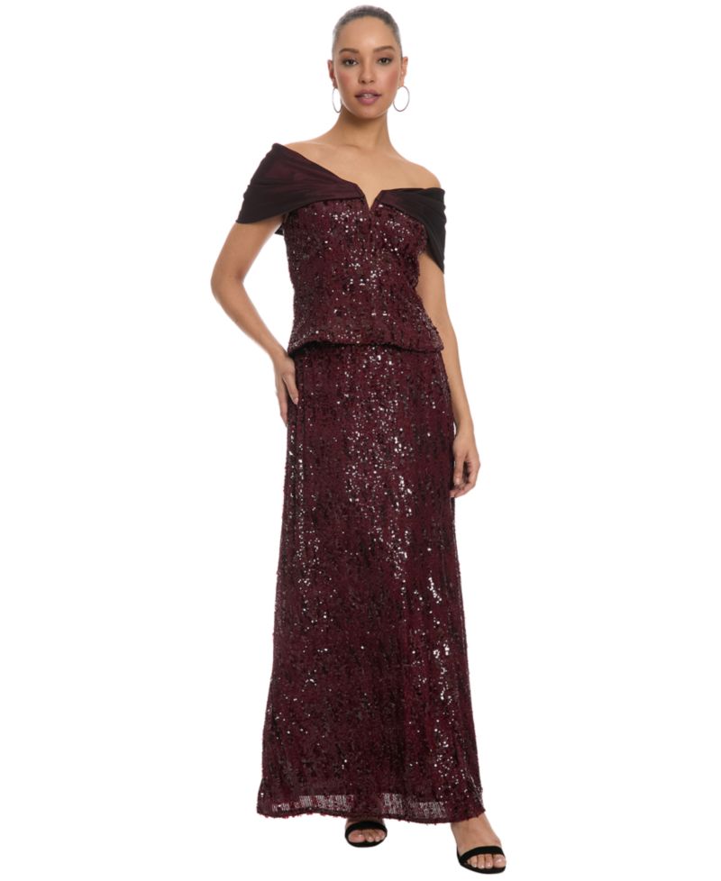 Women's Sequin Maxi Slit Skirt