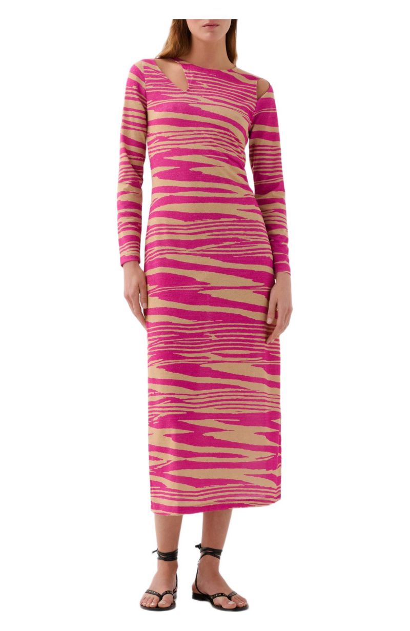 Women's Zebra Lurex Jersey Dress